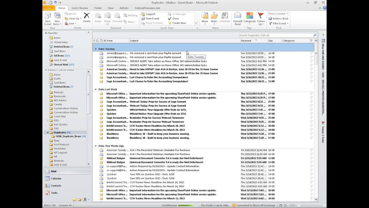 duplicate email remover for outlook for mac
